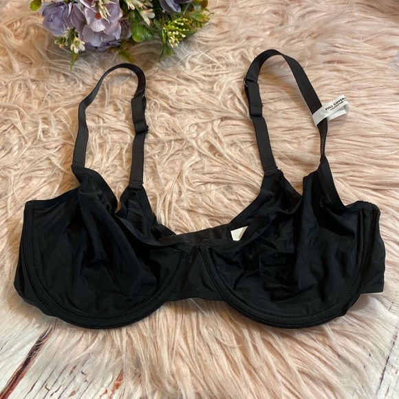 NWT SMOOTHEZ By Aerie Black Unlined Full Coverage Bra - Picture 2 of 9